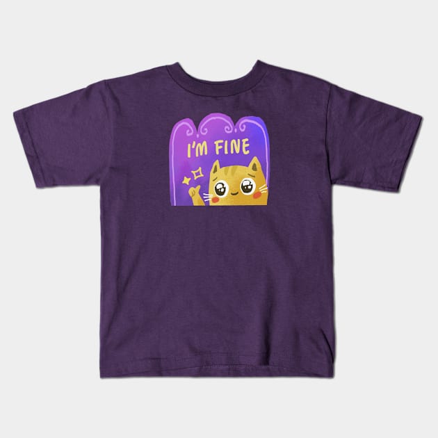 i'm Fine Kids T-Shirt by Zhuna